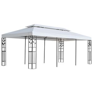 vidaXL Platno za paviljon Bela 300 x 600 cm Poliester