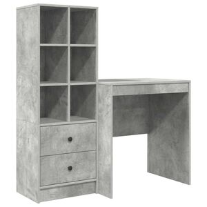 vidaXL Miza s predalom s polico s shranjevanjem 2 pcs Betonsko siva