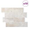 vidaXL Podhodna ploščica 10 pcs Bež marmor 29.4 x 21.4 cm