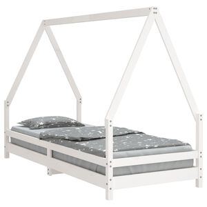vidaXL Otro&scaron;ki posteljni okvir bel 90x200 cm trdna borovina