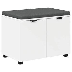 vidaXL Haldna klop Bela 60 x 38 x 46 cm Oblikovan Les in Tkanina