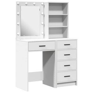 vidaXL Toaletna mizica 2 kos Bela 50 x 41 x 135 cm Inženirski les