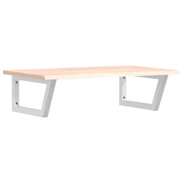 vidaXL Stenska polica za umivalnik jeklo in trdna hrastovina