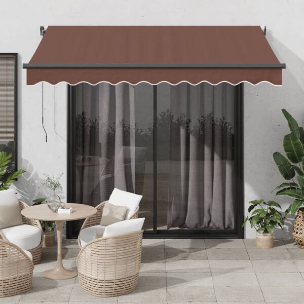 vidaXL Avtomatsko zložljiva tenda rjava 350x250 cm