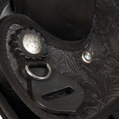 vidaXL Western sedlo, uzda in oprsnica pravo usnje 13" črne barve