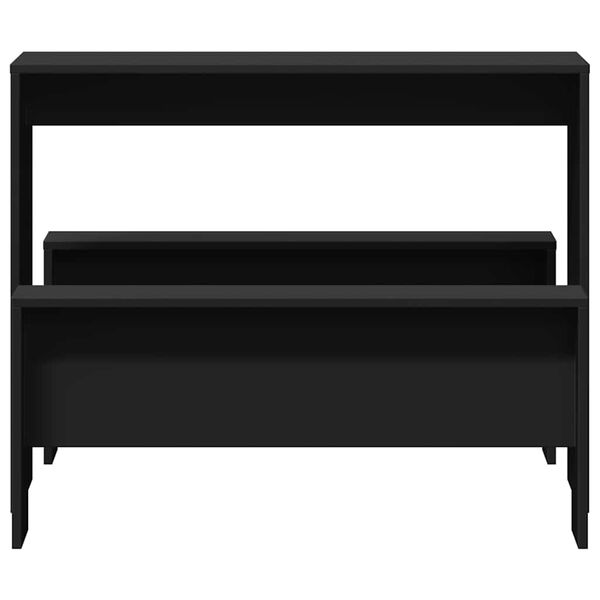 vidaXL Komplet jedilne mize in klopi 3-delni črna inž. les