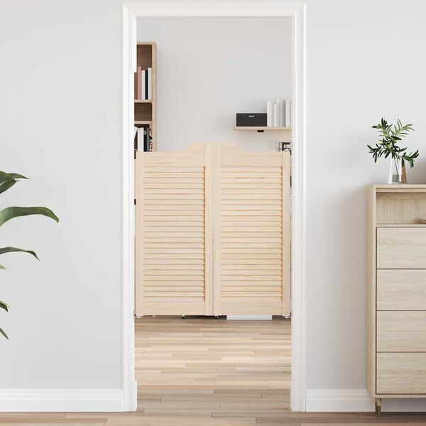 vidaXL Swing Doors Louvred Design 1 par masivni les borovega lesa