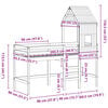vidaXL Posteljni okvir z lestvijo in streho 80x200 cm borovina