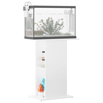 vidaXL Stojalo za akvarij visok sijaj belo 60,5x36x72,5 cm inž. les