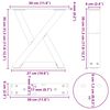 vidaXL Noge za klubsko mizico 2 kosa bele 30 x (30-31,3) cm jeklo