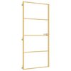 vidaXL Notranja vrata ozka zlata 93x201,5cm kaljeno steklo in aluminij