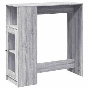 vidaXL Barska miza s policami siva sonoma 101x40x103,5 cm inž. les