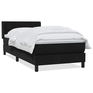 vidaXL Box spring postelja z vzmetnico črna 90x210 cm žamet