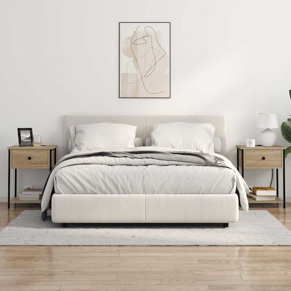 vidaXL Nočna omarica Sonoma hrast 42 x 41 x 56 cm Konstruiran les