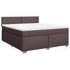 vidaXL Box spring postelja z vzmetnico temno rjava 180x200 cm blago