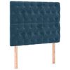 vidaXL Vzglavje postelje temno modro 90x7x118/128 cm žametno
