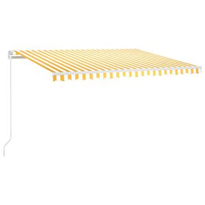 vidaXL Ročno zložljiva tenda z LED lučmi 400x300 cm rumena in bela