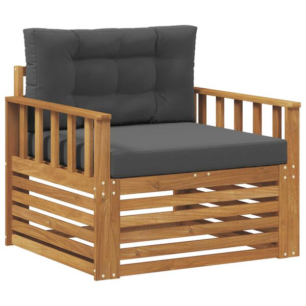 vidaXL Zunanja garnitura za sedenje Masivno akacijevo les in poliester