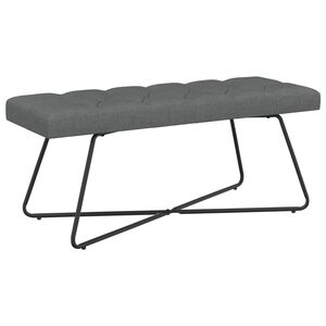 vidaXL Klop s gumbnim oblazinjenjem Temno siva 110 x 40 x 46 cm Blago