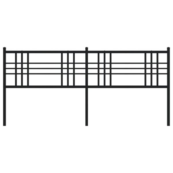 vidaXL Kovinsko posteljno vzglavje črno 180 cm