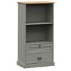 vidaXL Knjižna omara VIGO siva 60x35x114,5 cm trdna borovina