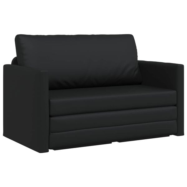 vidaXL Sofa postelja Črna 124 x 71 x 78 cm Umetno usnje