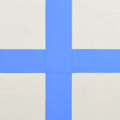 vidaXL Napihljiva gimnastična podloga s tlačilko 600x100x15 cm modra