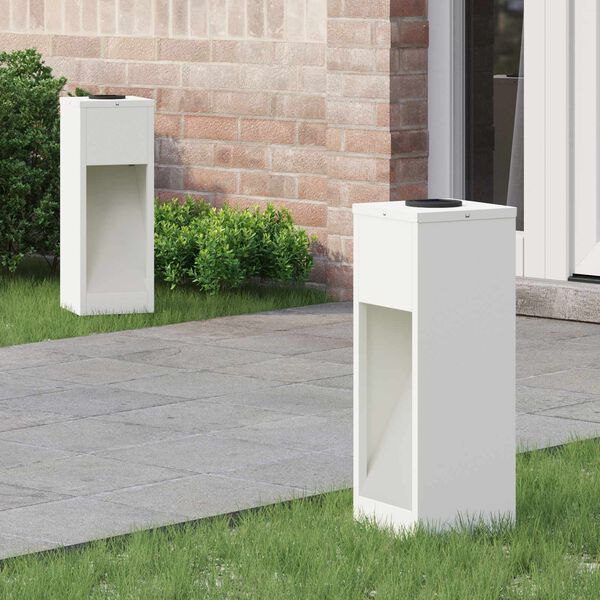 vidaXL Sončna LED svetilka za pot 2 pcs Bela Medenina