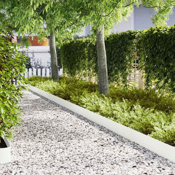 vidaXL Robovi trave 10 pcs Bela 100 x 0,05 x 20 cm Medenina