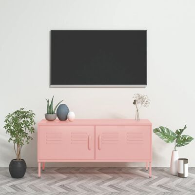 vidaXL TV omarica roza 105x35x50 cm jeklo