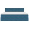 vidaXL Postelja s shranjevanjem Temno modra 160 x 200 cm Žamet