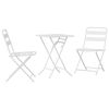 vidaXL Vrtnik Bistro Set 3 kos Bela Jeklo
