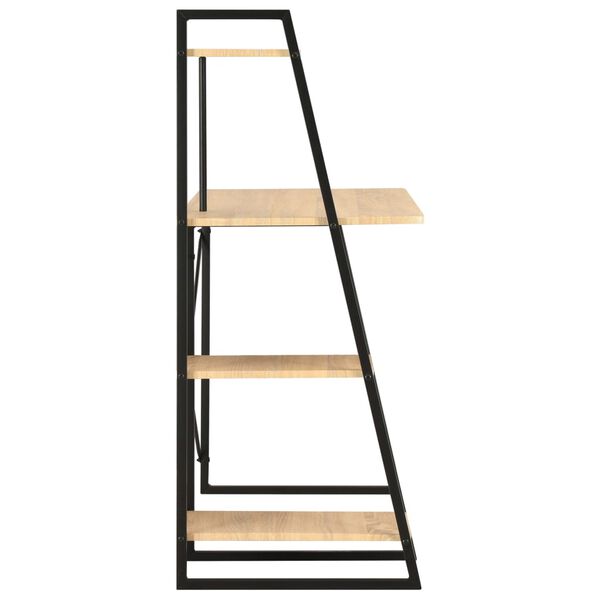 vidaXL Pisalna miza s policami črna in hrast 102x50x117 cm