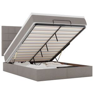 vidaXL Otomanska postelja z vzmetnico taupe 140x200 cm blago