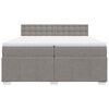 vidaXL Box spring postelja z vzmetnico taupe 200x200 cm blago