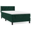vidaXL Box spring postelja z vzmetnico temno zelena 100x200 cm žamet