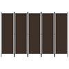 vidaXL Paravan 5-delni rjav 250x180 cm