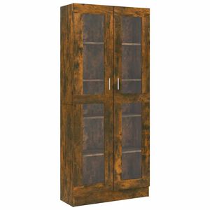 vidaXL Vitrina dimljeni hrast 82,5x30,5x185 cm konstruiran les