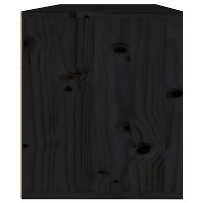 vidaXL Stenska omarica 2 kosa črna 40x30x50 cm trdna borovina