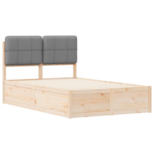 vidaXL Posteljni okvir z oblazinjenim vzglavjem Svetlo siva