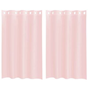 vidaXL Voile zavese z vponkami 2 kosa svetlo roza 140x175 cm