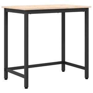 vidaXL miza Naravna 80 x 50 x 77 cm Inženirski les in jeklo