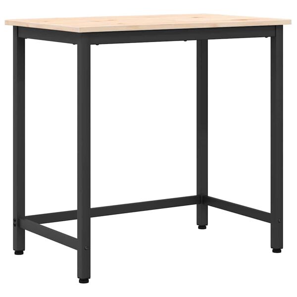 vidaXL miza Naravna 80 x 50 x 77 cm Inženirski les in jeklo