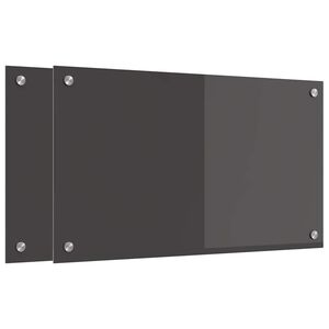 vidaXL Kuhinjski panel 2 kos Temno siva 70 x 40 cm kaljeno steklo