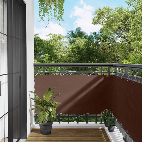 vidaXL Balconska mreža Rjava 75 x 200 cm PU premazan oxford alu