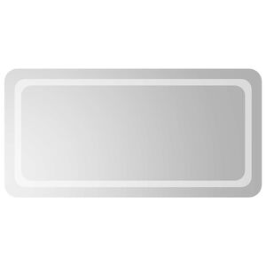 vidaXL LED kopalni&scaron;ko ogledalo z ogledalom Transparentno 100 x 50 cm