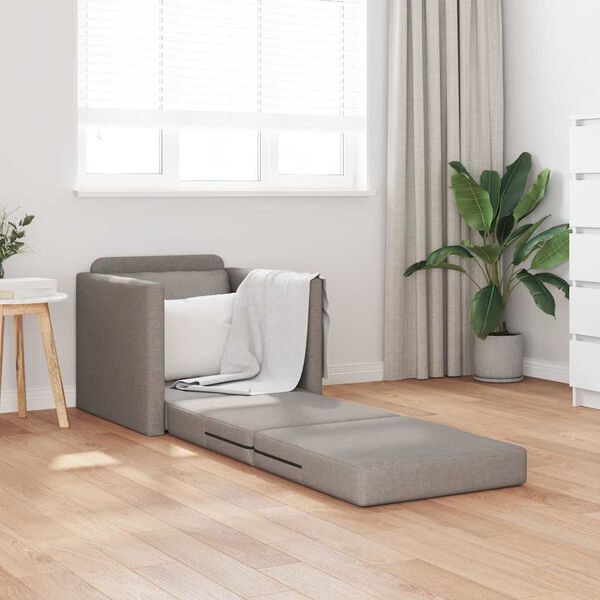 vidaXL Sofa postelja Taupe 74 x 77 x 81 cm blago