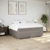 vidaXL Box spring postelja z vzmetnico taupe 200x200 cm blago