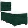 vidaXL Box spring postelja z vzmetnico temno zelena 90x200 cm žamet