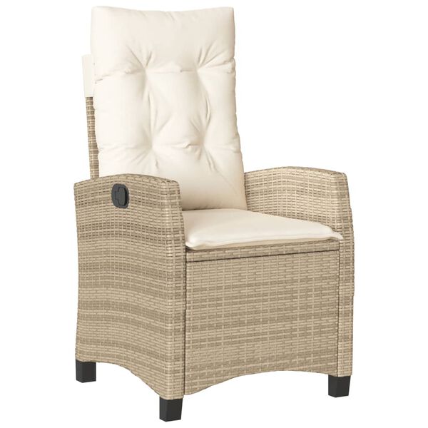 vidaXL Vrtna jedilna garnitura 5-delna z blazinami bež poli ratan